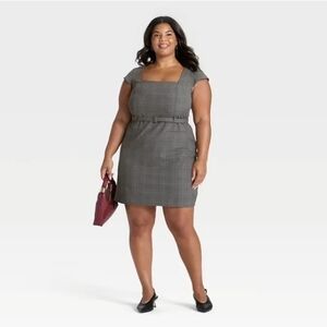 a new day Gray Plaid Mini Dress
